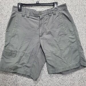 Columbia PFG Fishing Shorts Mens 34 Gray Omni-Shade Ripstop Utility